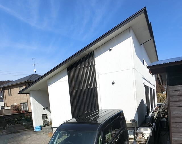 久万高原町 外壁塗装屋根遮熱塗装 施工前住宅外観全景